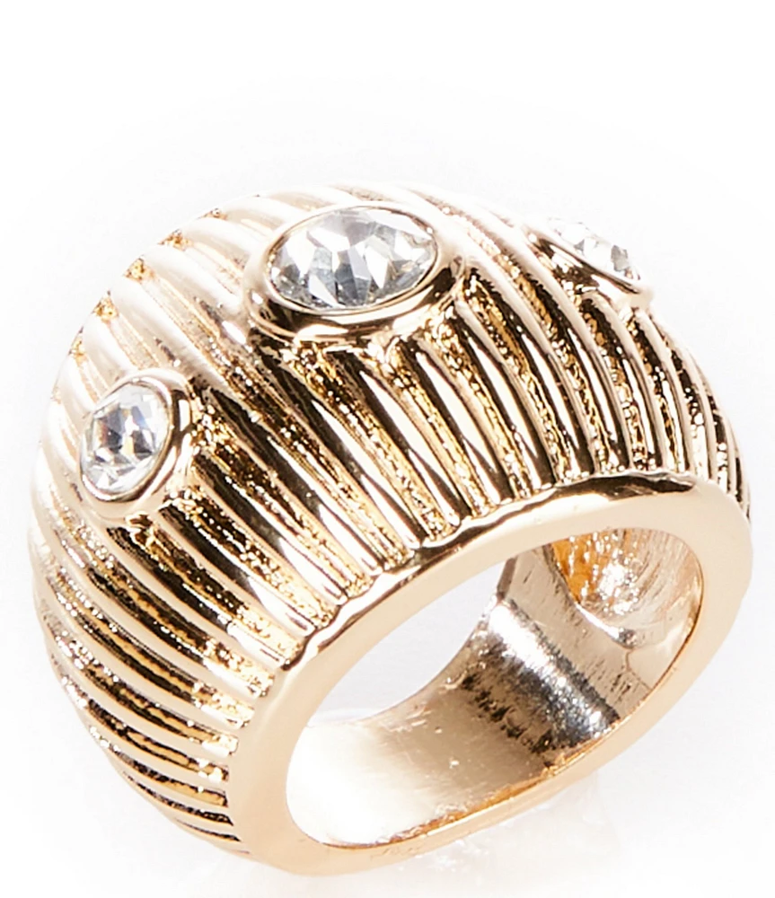 Gemma Layne Textured Dome Statement Ring with Stones