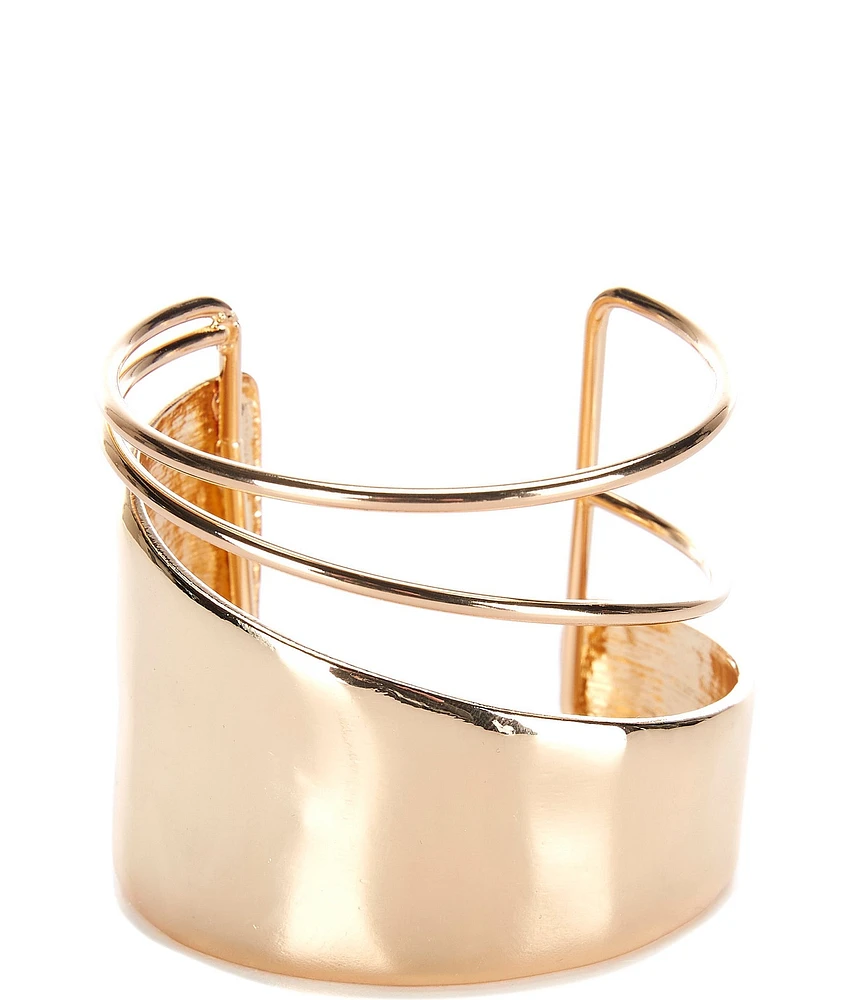 Gemma Layne Textured Metal Wire Sculptural Cuff Bracelet