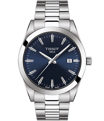 Tissot Gentleman Stainless Steel Blue Dial Bracelet Watch