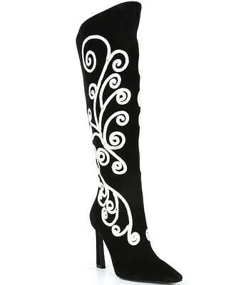 Gianni Bini Audrina Suede Soutache Tall Boots