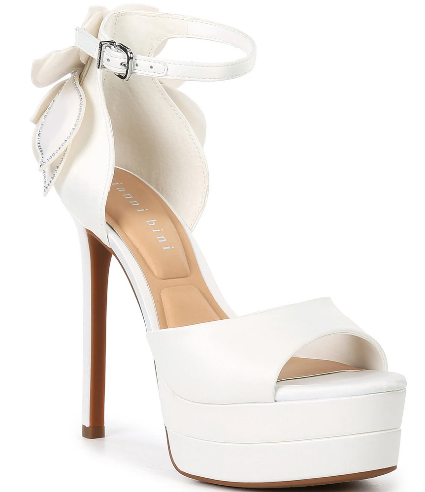 Gianni Bini Bridal Collection Karmello Flower Ornament Ankle Strap Platform Dress Sandals