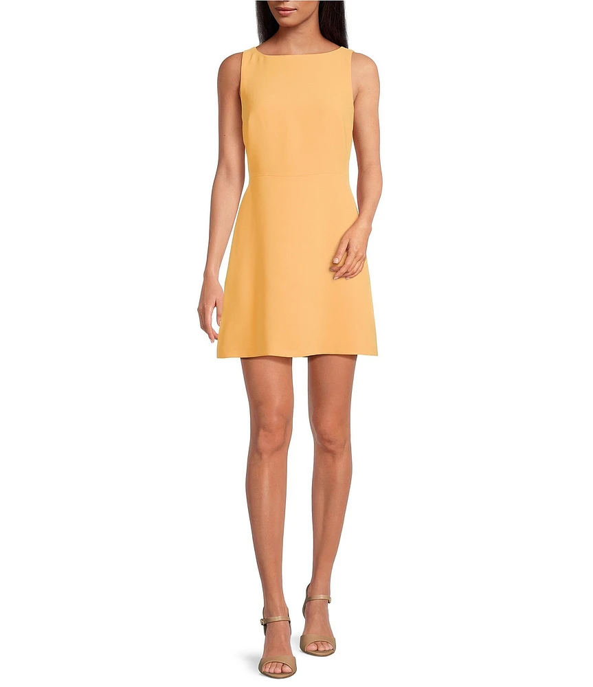 Gianni Bini Charlotte Crepe Boat Neck Sleeveless A-Line Dress