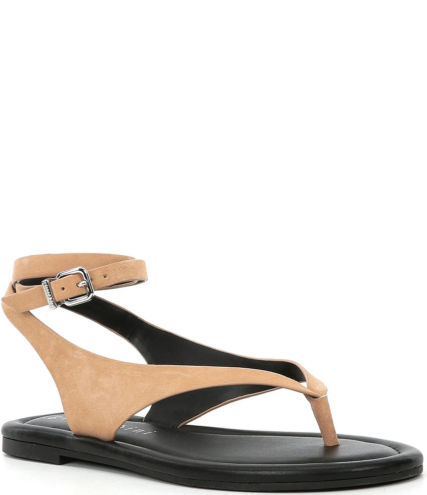 Gianni Bini Corbin Suede Ankle Wrap Thong Sandals