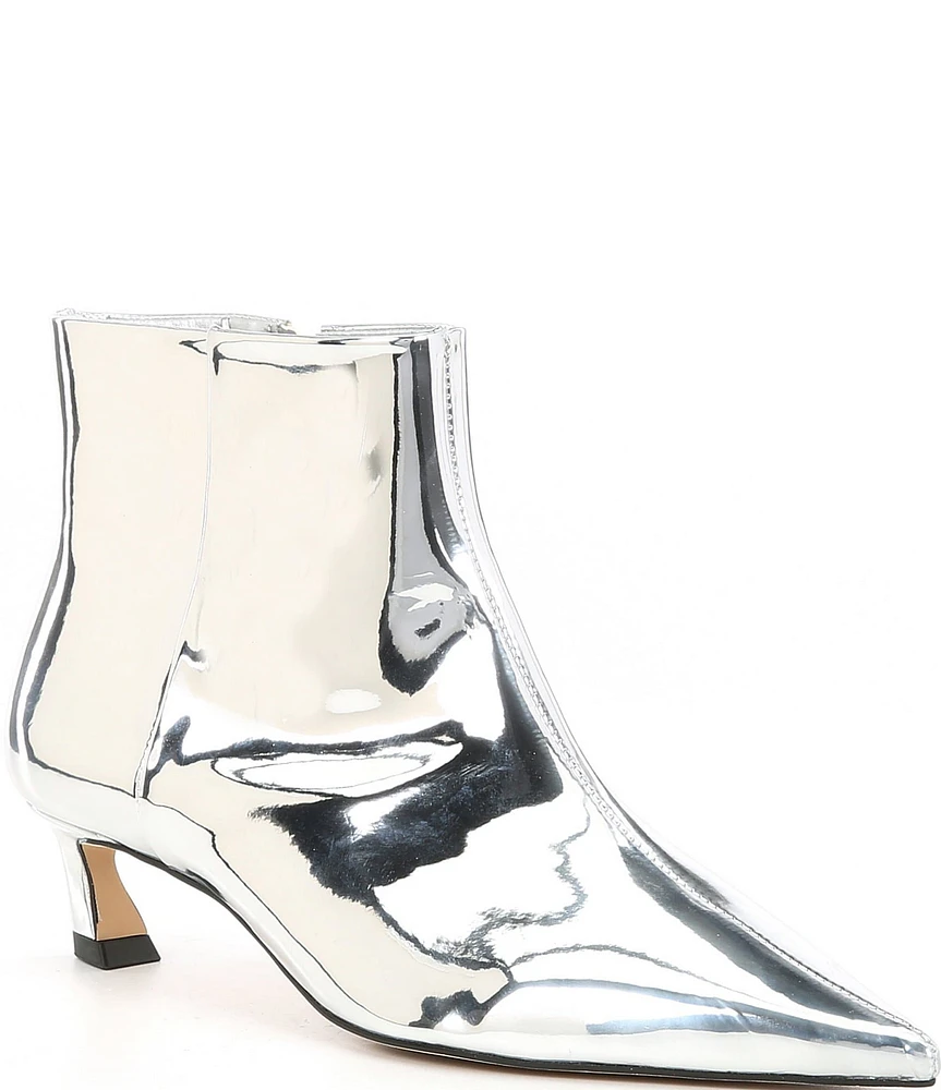 Gianni Bini Georgina Mirror Metallic Kitten Heel Booties