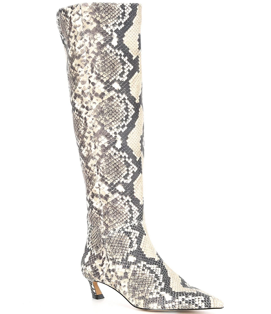 Gianni Bini Gianna Snake Print Kitten Heel Tall Boots