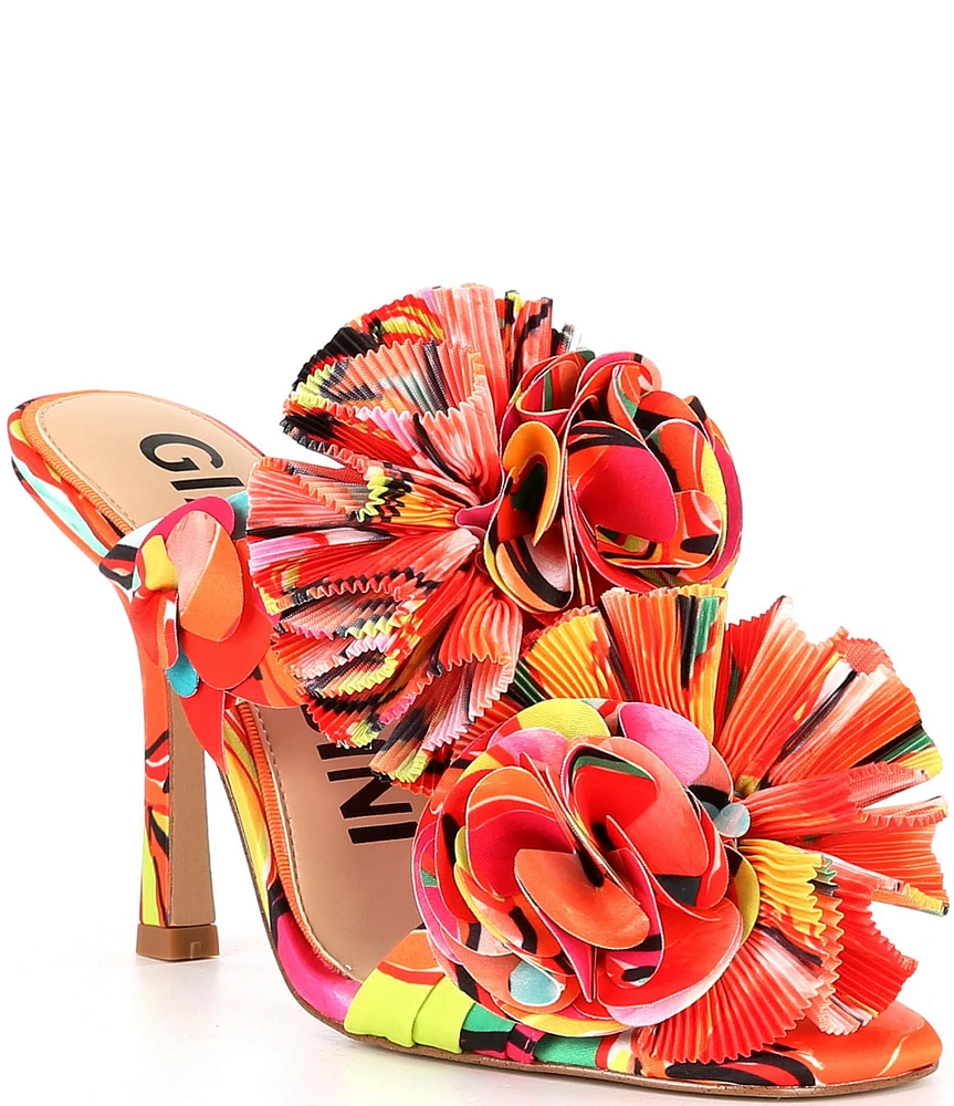 Gianni Bini Hardaway Abstract Printed Ruffle Dress Slide Sandals
