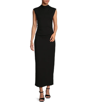 Gianni Bini Knit Mock Neck Cap Sleeve Bodycon Midi Dress