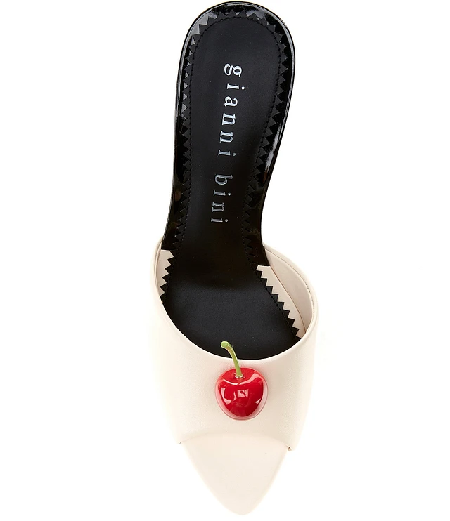 parris satin cherry ornamented dress slide sandals Gianni Bini Parris Leather Cherry Ornament Dress Slide Sandals at Hamilton Place in Chattanooga, TN