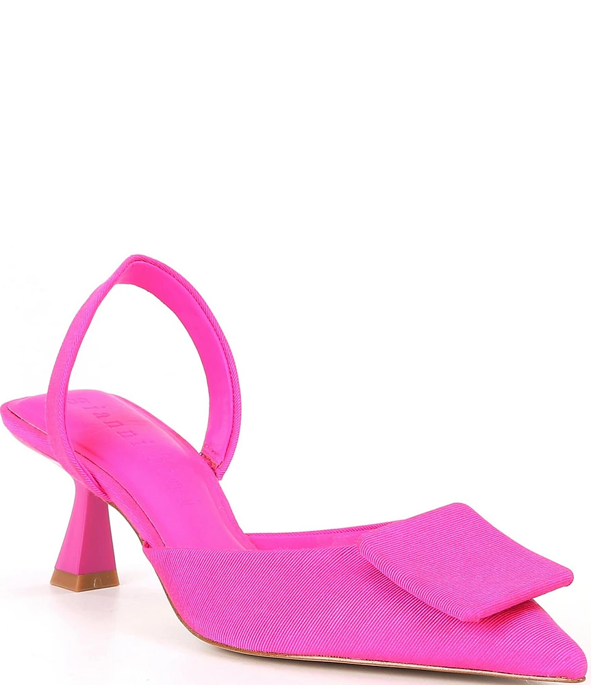 Gianni Bini Willa Faille Ornamented Pointed Toe Slingback Pumps