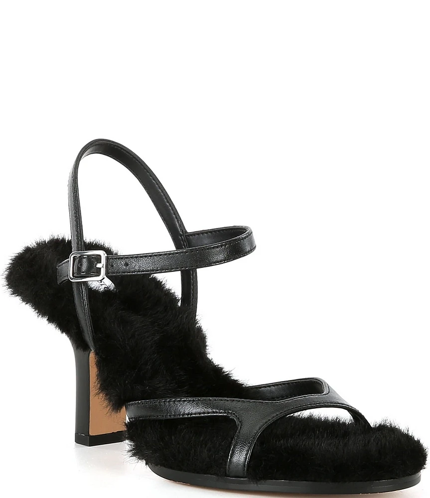 Gianni Bini x Lilly Sisto Stacy Strappy Faux Fur Dress Sandals