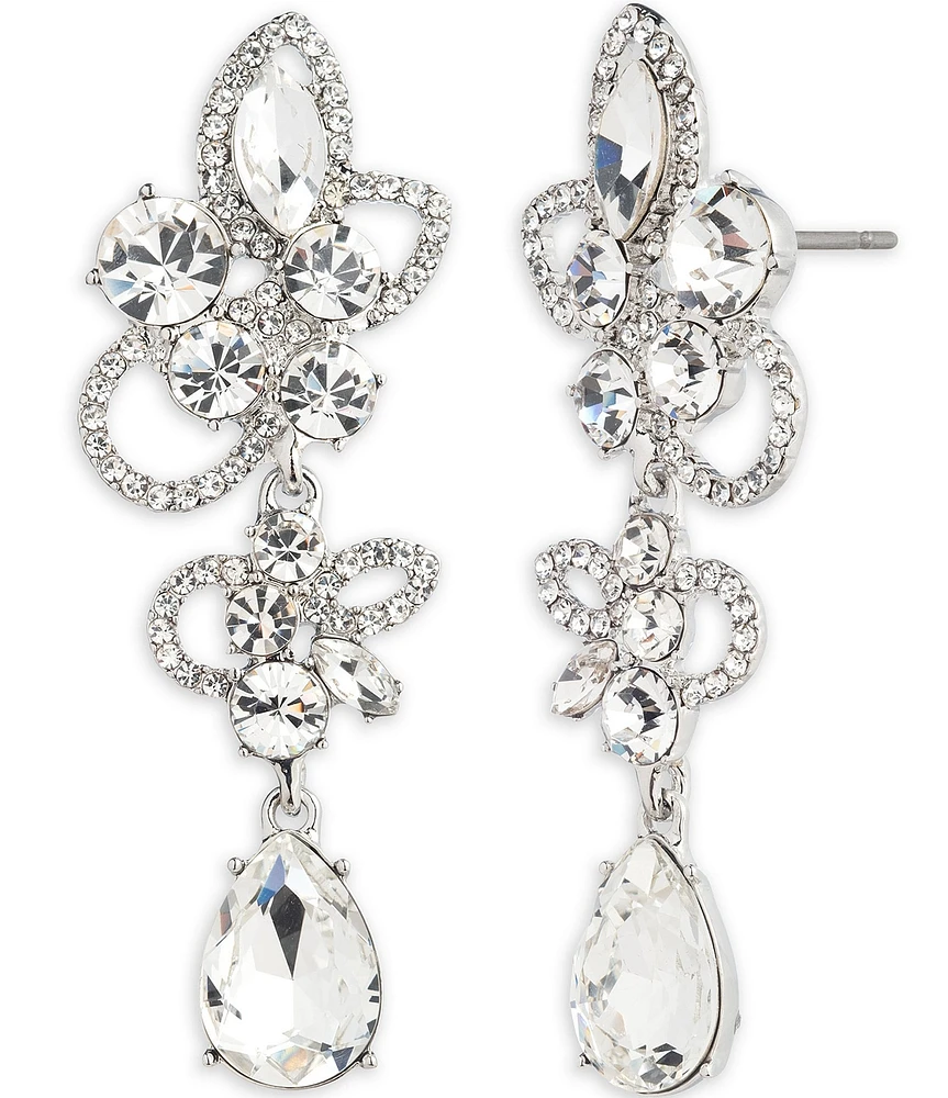 Givenchy Crystal Petal Statement Linear Earrings