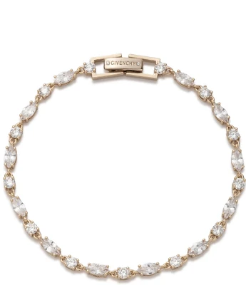 Givenchy Gold Tone Crystal Tennis Flex Line Bracelet