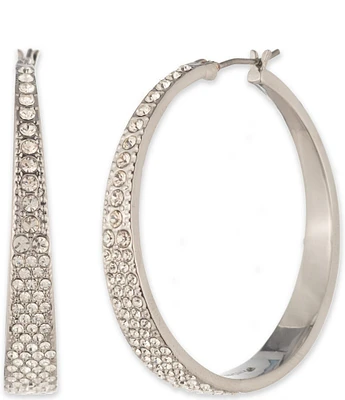 Givenchy Crystal Pave Hoop Earrings