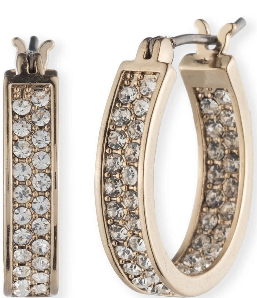 Givenchy Multi-Crystal Pave Hoop Earrings