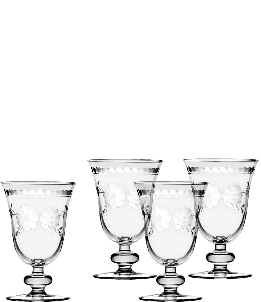 Godinger Belle Fleur Goblet Glasses, Set of 4, 9 oz.