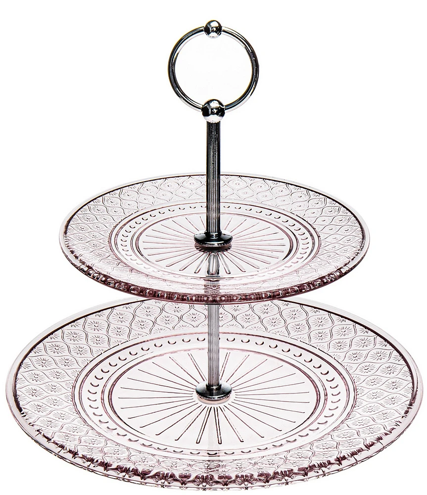 Godinger Claro Pink Two Tiered Server Tray