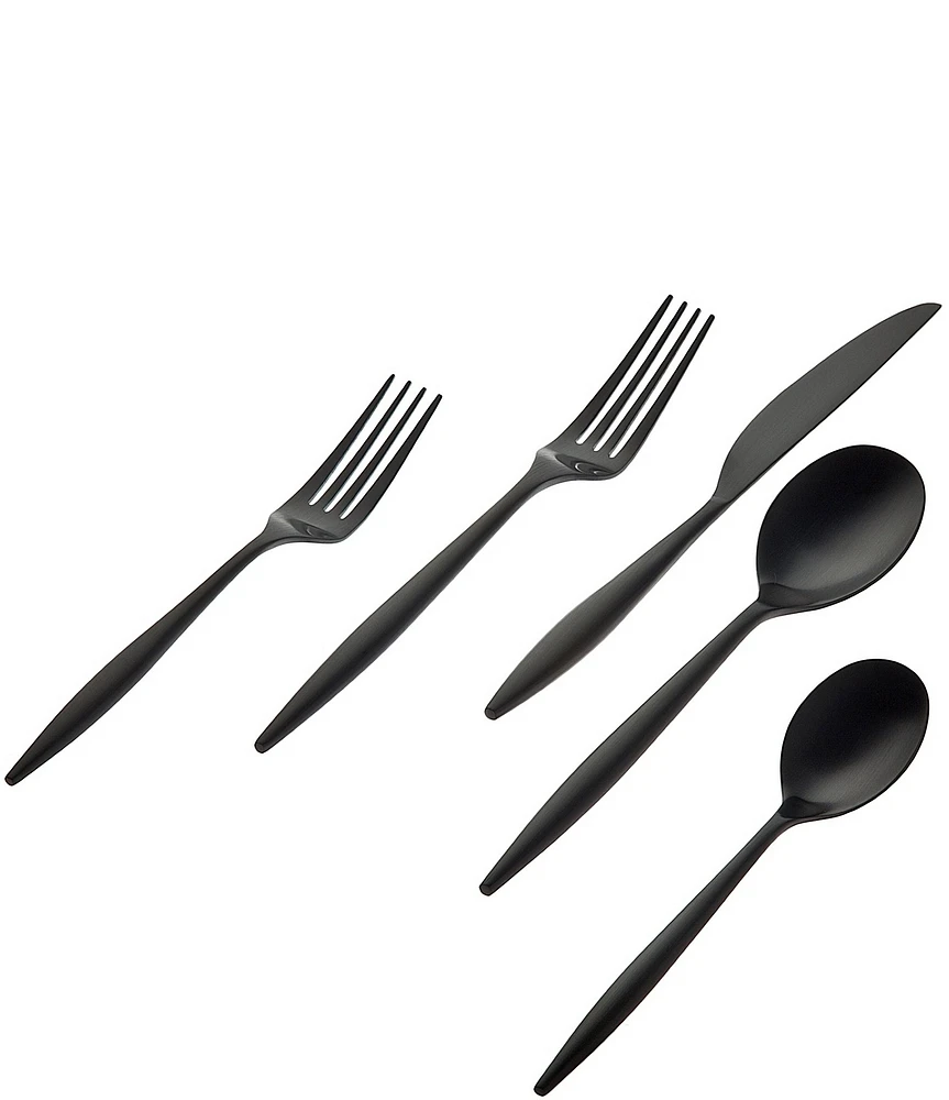Godinger Milano Black 20-Piece Stainless Steel Flatware Set, Service for 4