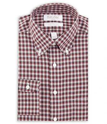 Gold Label Roundtree & Yorke Big & Tall Fitted Non-Iron Button-Down Collar Twill Check Dress Shirt