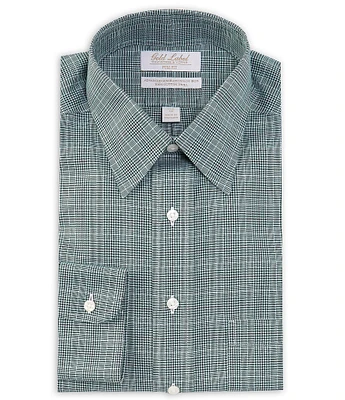 Gold Label Roundtree & Yorke Big & Tall Fitted Non-Iron Point Collar Plaid Twill Dress Shirt