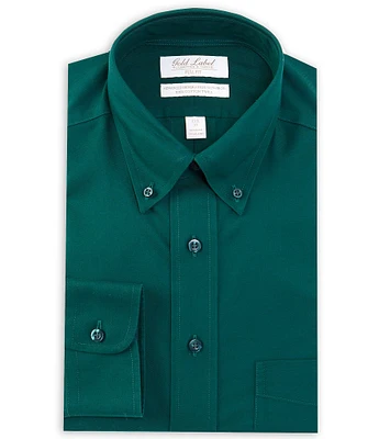 Gold Label Roundtree & Yorke Big & Tall Full Fit Non-Iron Button-Down Collar Solid Twill Dress Shirt