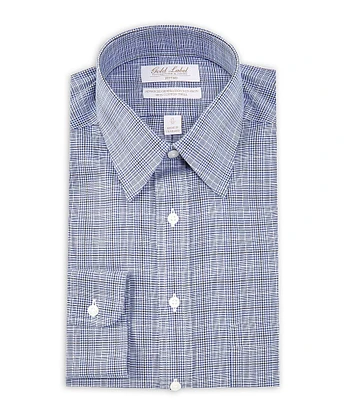 Gold Label Roundtree & Yorke Big & Tall Full Fit Non-Iron Point Collar Twill Plaid Dress Shirt