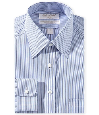 Gold Label Roundtree & Yorke Big & Tall Garret Classic Fit Non-Iron Button Point Collar Striped Dress Shirt