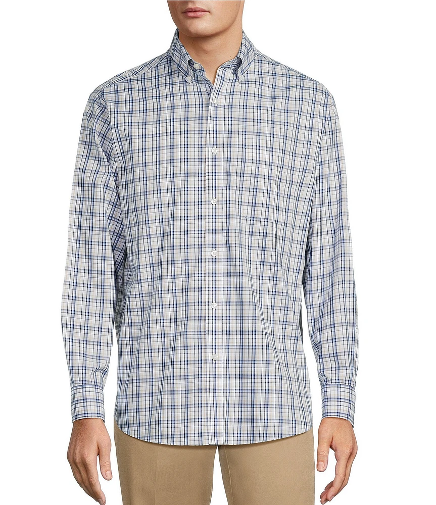 Gold Label Roundtree & Yorke Big & Tall Non-Iron Long Sleeve Medium Plaid Sport Shirt