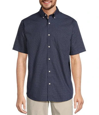 Gold Label Roundtree & Yorke Big & Tall Non-Iron Short Sleeve Floral Print Poplin Sport Shirt