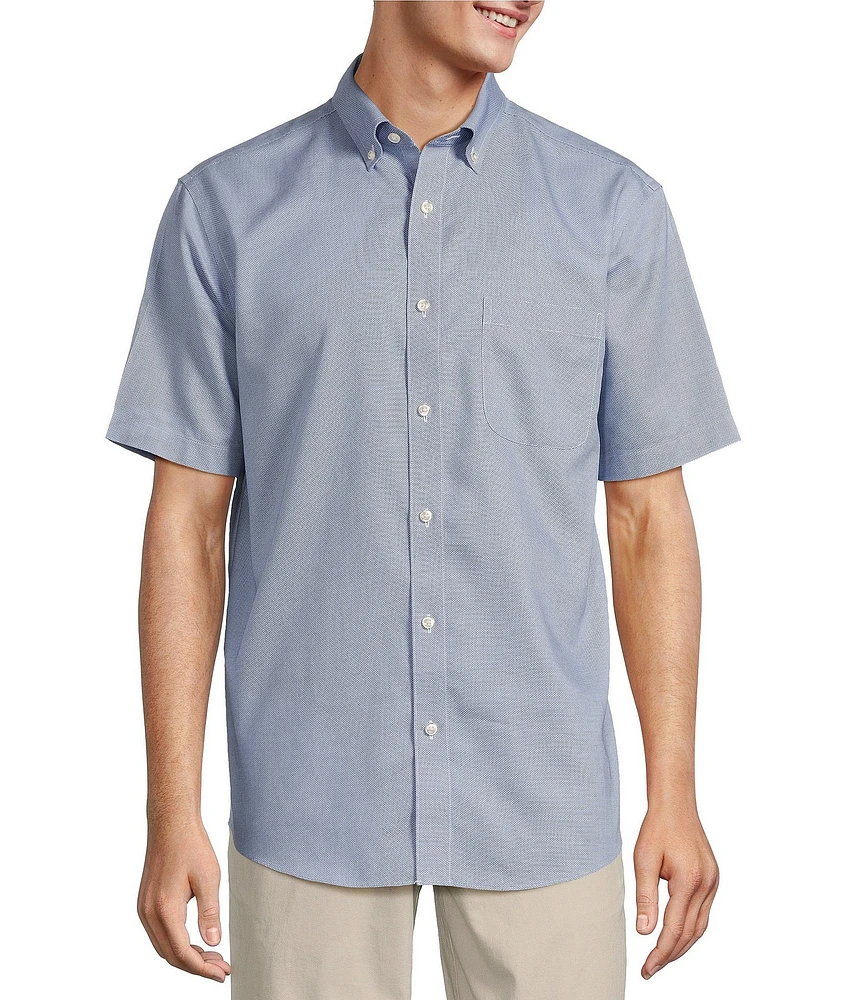 Gold Label Roundtree & Yorke Big & Tall Non-Iron Short Sleeve Solid Dobby Sport Shirt