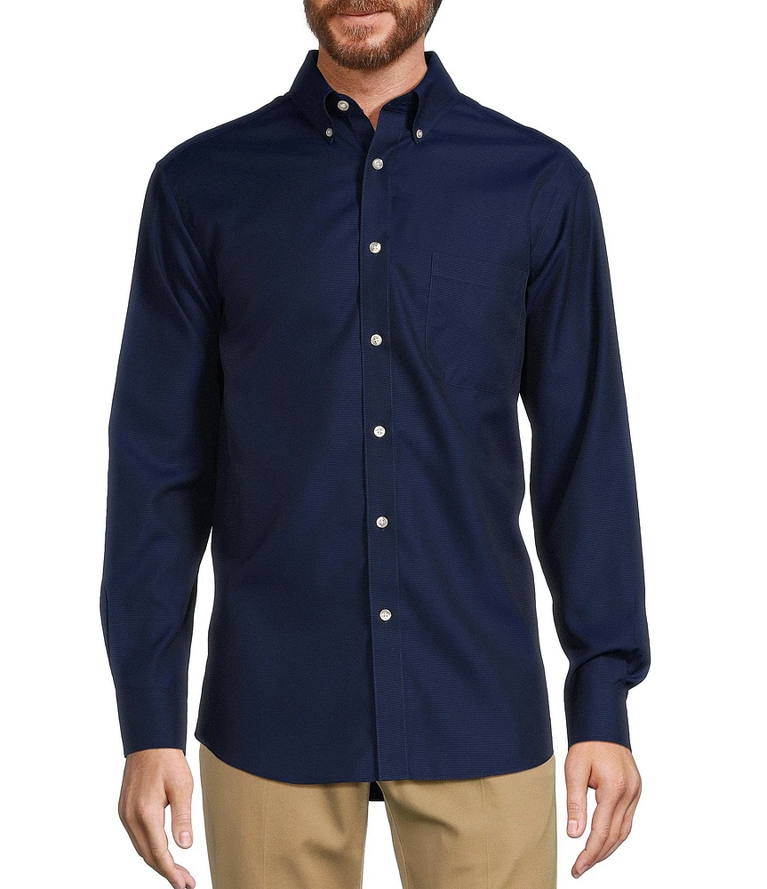 Gold Label Roundtree & Yorke Big & Tall Non-Iron Button-Down Collar Solid Dobby Sport Shirt