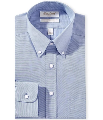 Gold Label Roundtree & Yorke Denton Fitted Non-Iron Button Down Collar Solid Dress Shirt