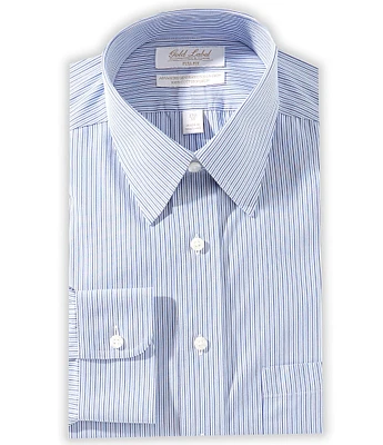 Gold Label Roundtree & Yorke Garret Full Fit Non-Iron Point Collar Striped Dress Shirt