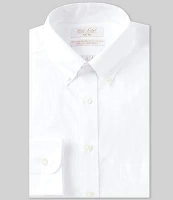 Gold Label Roundtree & Yorke Full-Fit Non-Iron Button-Down Collar Solid Dress Shirt