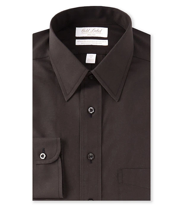 gold label dress shirt Roundtree & Yorke Slim Fit Non-Iron Point Collar Solid Gold Label Men's Slim Fit
