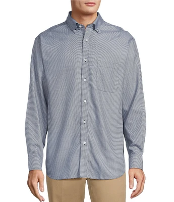 Gold Label Roundtree & Yorke Non-Iron Long Sleeve Micro Houndstooth Dobby Sport Shirt