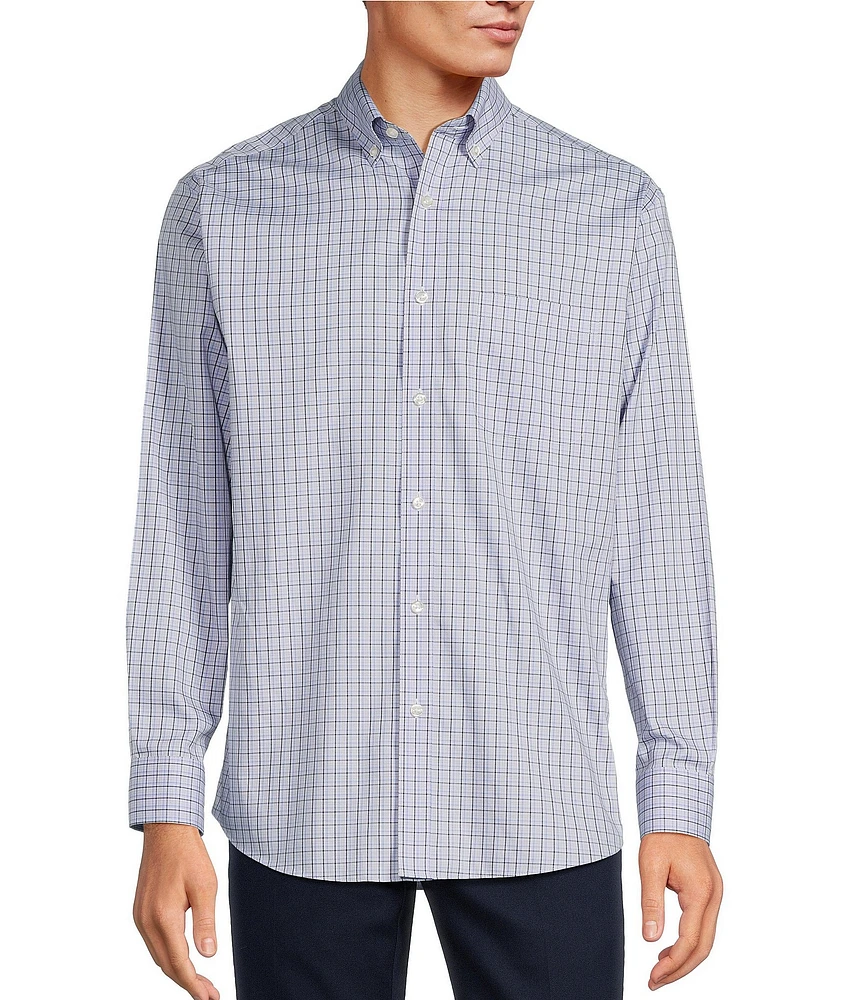 Gold Label Roundtree & Yorke Non-Iron Long Sleeve Small Check Sport Shirt
