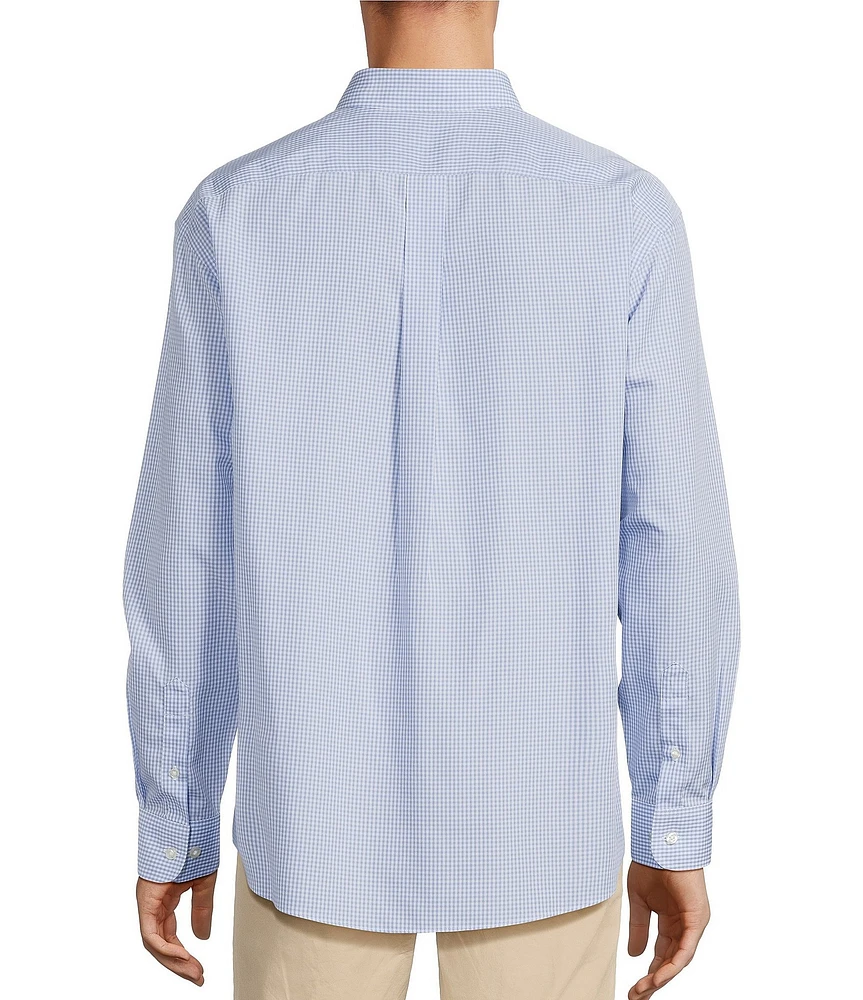 Gold Label Roundtree & Yorke Non-Iron Long Sleeve Small Checked Print Sport Shirt