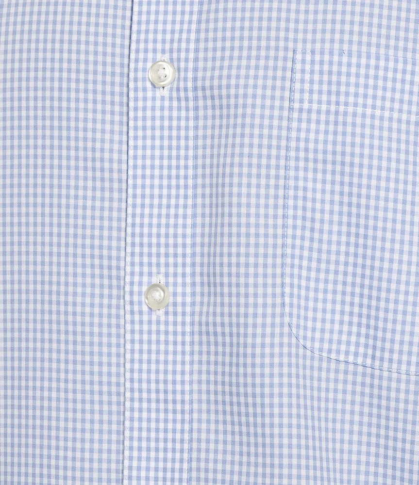 Gold Label Roundtree & Yorke Non-Iron Long Sleeve Small Checked Print Sport Shirt