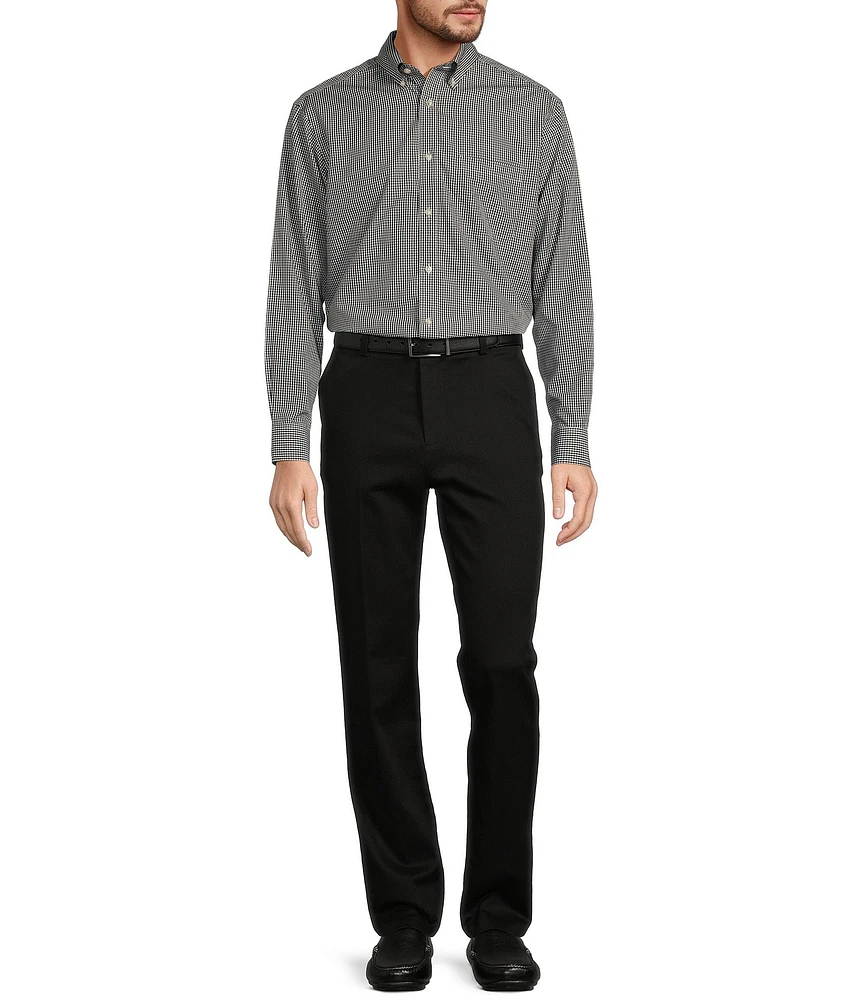 Gold Label Roundtree & Yorke Non-Iron Long Sleeve Small Checked Print Sport Shirt