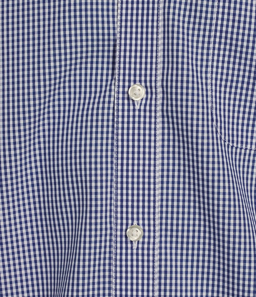Gold Label Roundtree & Yorke Non-Iron Long Sleeve Small Checked Print Sport Shirt