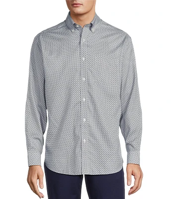 Gold Label Roundtree & Yorke Non-Iron Long Sleeve Star Print Sport Shirt