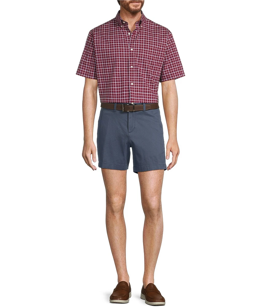 Gold Label Roundtree & Yorke Non-Iron Short Sleeve Medium Plaid Pattern Sport Shirt