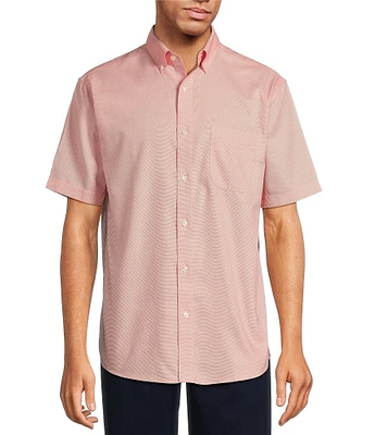 Gold Label Roundtree & Yorke Non-Iron Short Sleeve Solid Dobby Sport Shirt