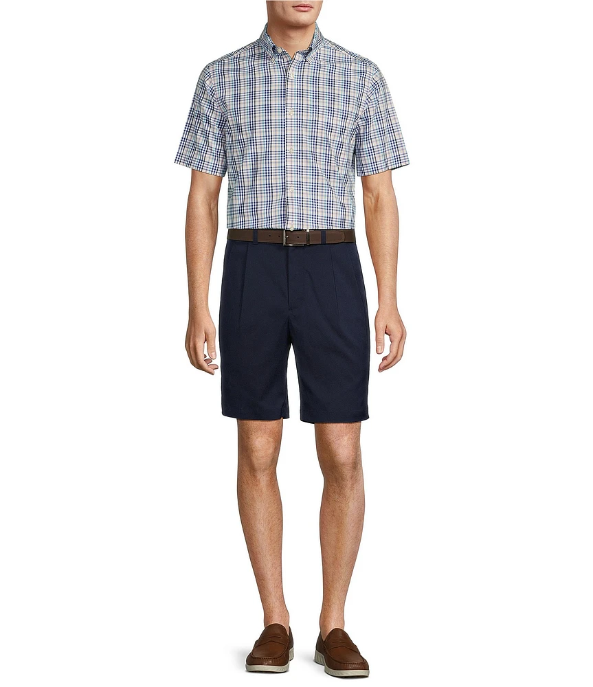 Gold Label Roundtree & Yorke Slim Fit Non-Iron Short Sleeve Plaid Pattern Sport Shirt