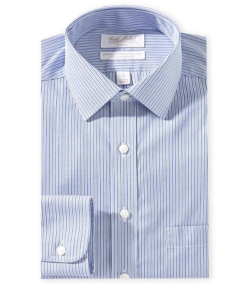 Gold Label Roundtree & Yorke William Slim Fit Non-Iron Spread Collar Striped Dress Shirt