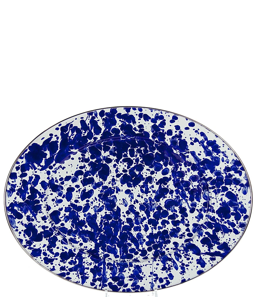 Golden Rabbit Enamelware Swirl Oval Platter