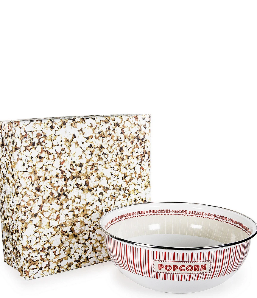 Golden Rabbit Enamelware Showtime Popcorn Bowl Gift