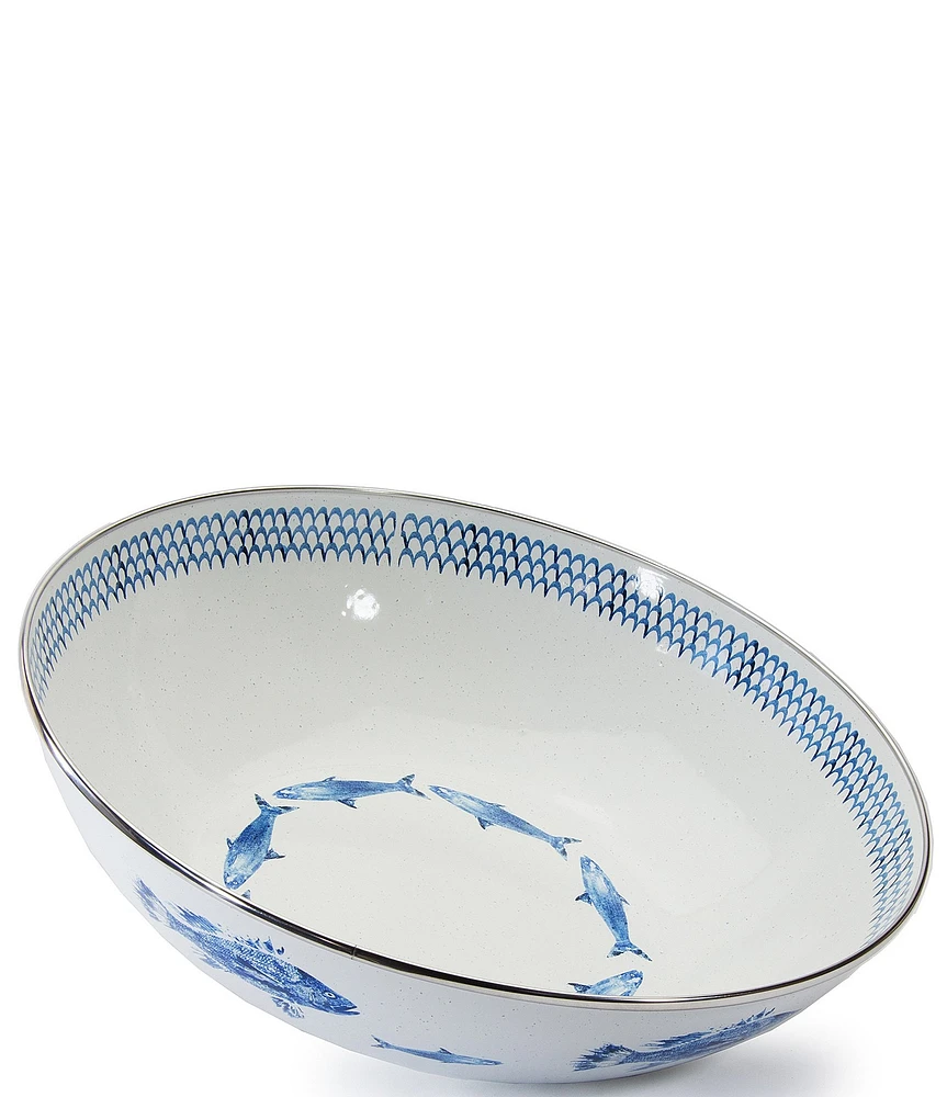 Golden Rabbit Enamelware Fish Camp Catering Bowl