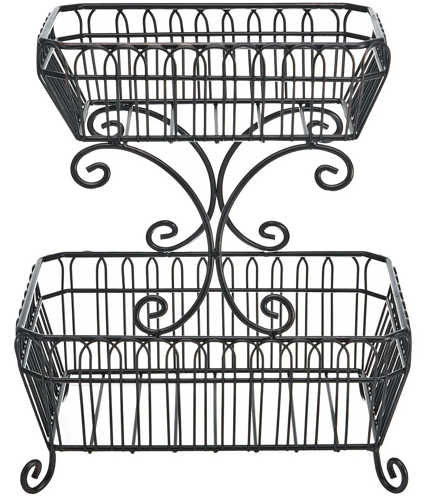Gourmet Basics by Mikasa French Countryside 2-Tier Fruit Storage Basket