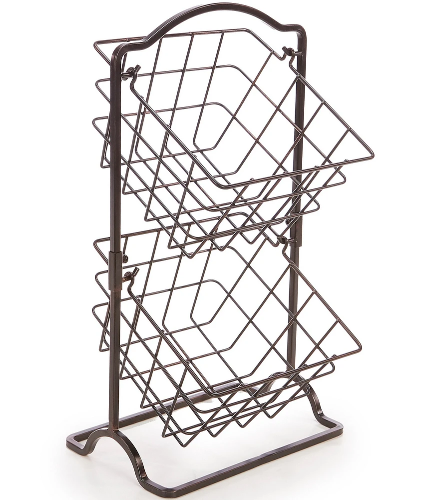 Gourmet Basics by Mikasa General Store Metal 2-Tier Hanging Storage Basket